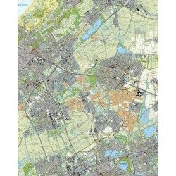 Topografische kaart schaal 1:25.000 (Den Haag, Leidschendam, Zoetermeer, Rotterdam, Delft, Leiden)