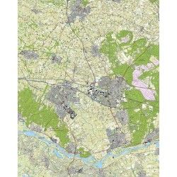 Topografische kaart schaal 1:25.000 (Barneveld, Scherpenzeel, Lunteren, Veenendaal, Ede, Bennekom, Wageningen)