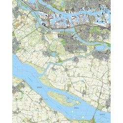 Topografische kaart schaal 1:25.000 (Rotterdam, Hoogvliet, Spijkenisse, Oud-Beijerland, Numansdorp)