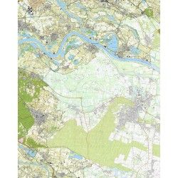 Topografische kaart schaal 1:25.000 (Millingen aan de Rijn, Tolkamer, Gendt, Lobith, Groesbeek)