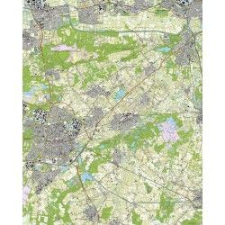 Topografische kaart schaal 1:25.000 (Tilburg, Waalwijk, Drunen, 's-hertogenbosch, Vught, Oisterwijk)