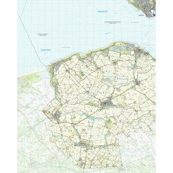 Topografische kaart schaal 1:25.000 (Vlissingen,Breskens, Schoondijke, Oostburg, Aardenburg, Sluis)