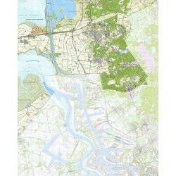 Topografische kaart schaal 1:25.000 (Hoogerheide, Woensdrecht, Ossendrecht, Rilland, Putte)