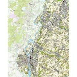 Topografische kaart schaal 1:25.000 (Maastricht, Meerssen, Vaklkenburg, Elsloo, Stein, Sittard, Geleen)