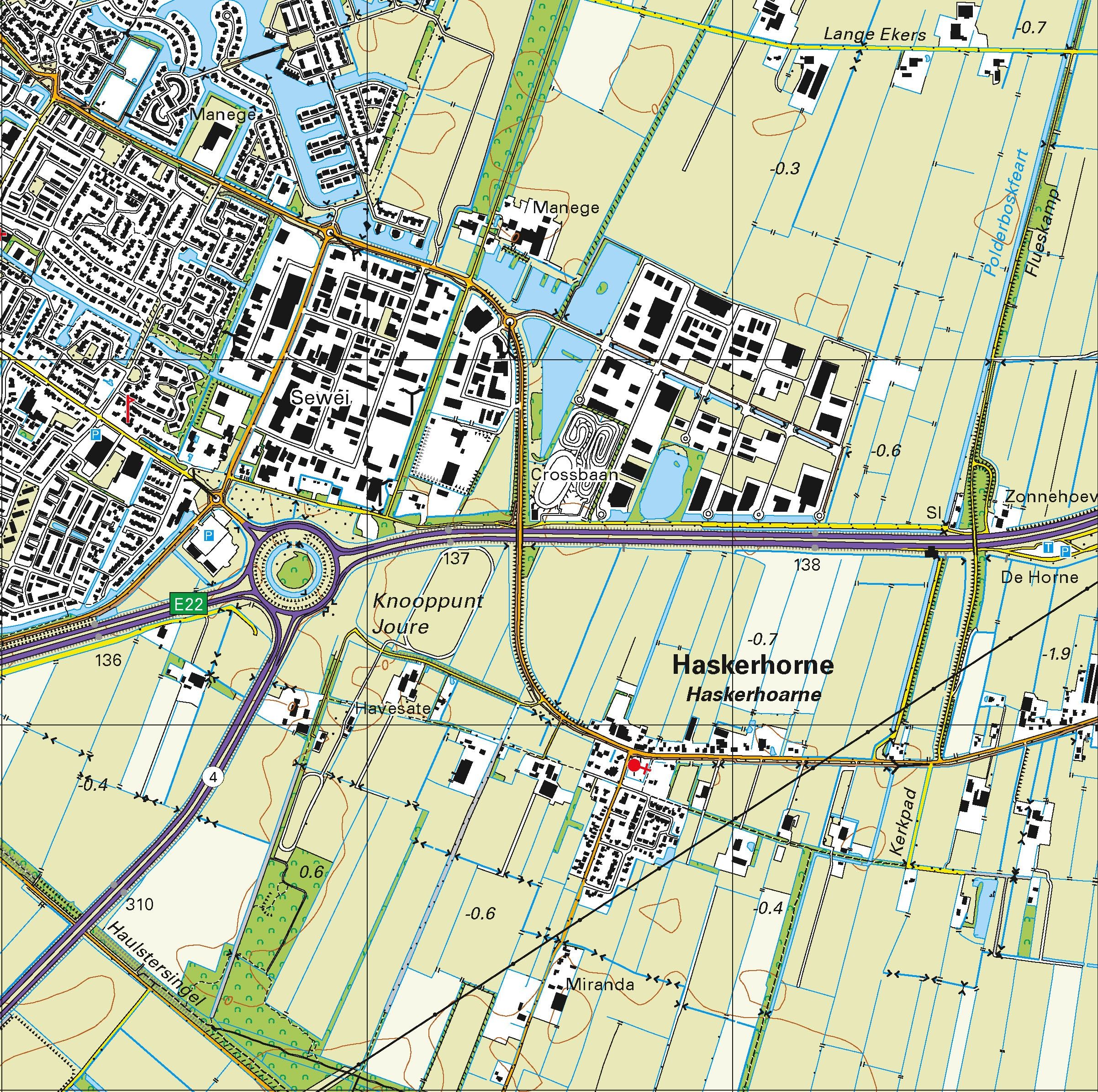 Topografische kaart schaal 1:25.000 (Sneek, Joure, Heernveen, Lemmer, Woudsend)