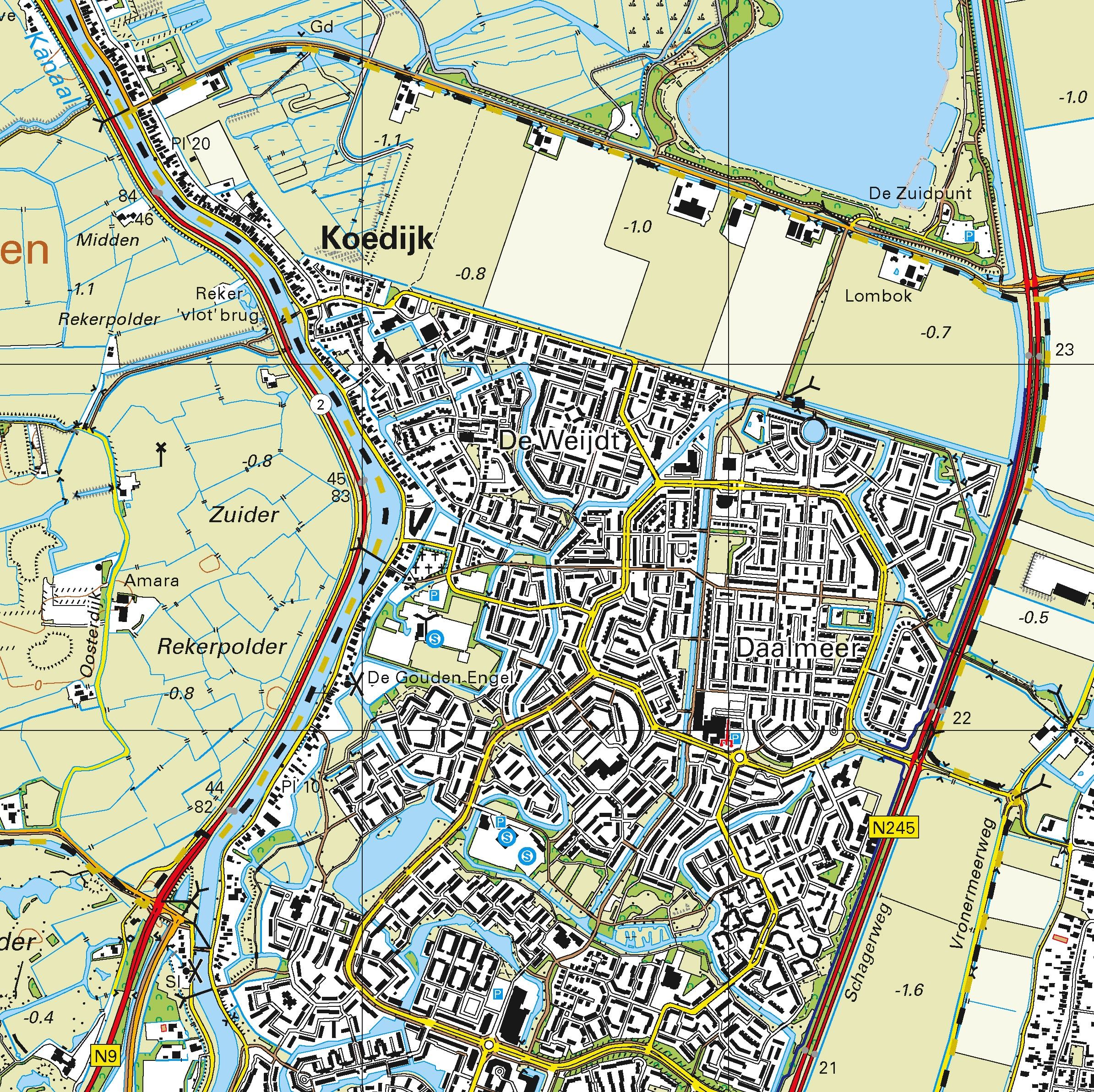 Topografische kaart schaal 1:25.000 (Schagen, Alkmaar, Heerhugowaard, Bergen, Warmenhuizen)