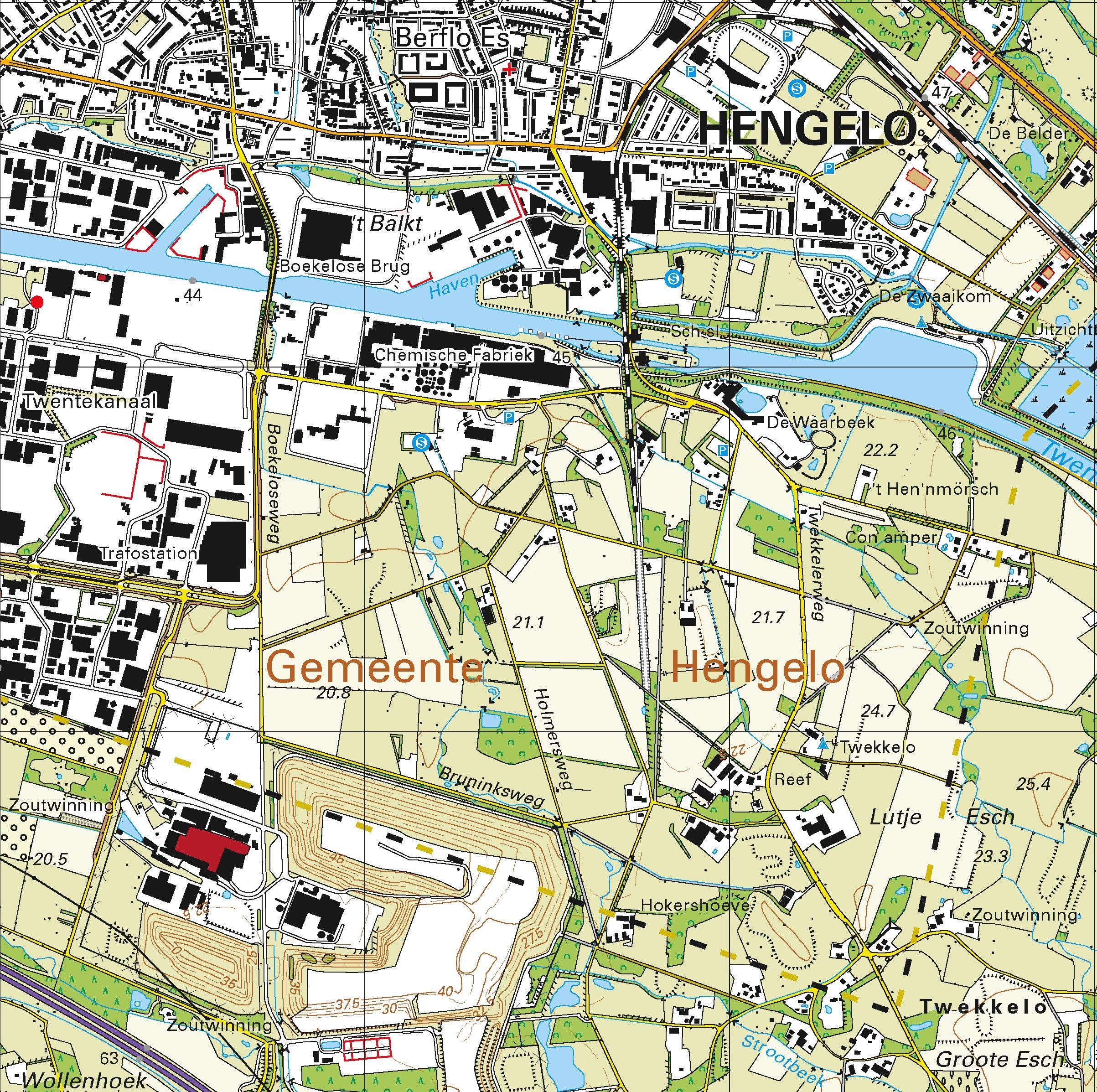 Topografische kaart schaal 1:25.000 (Almelo, Hengelo, Borne, Oldenzaal, Enschede, Haaksbergen)