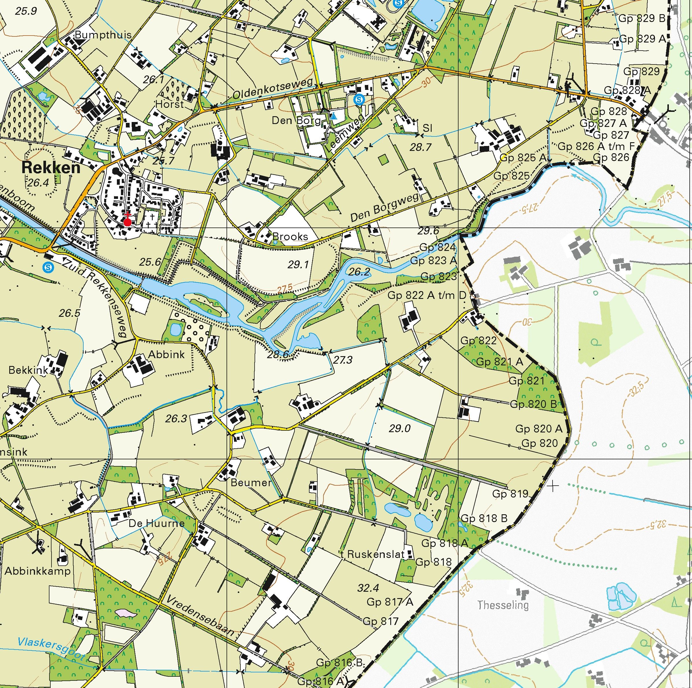 Topografische kaart schaal 1:25.000 (Eibergen, Winterswijk, Neede, Groenlo)