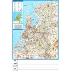 Landkaart Nederland Falk 1:250.000 met weekplanning  met plaatsnamenindex