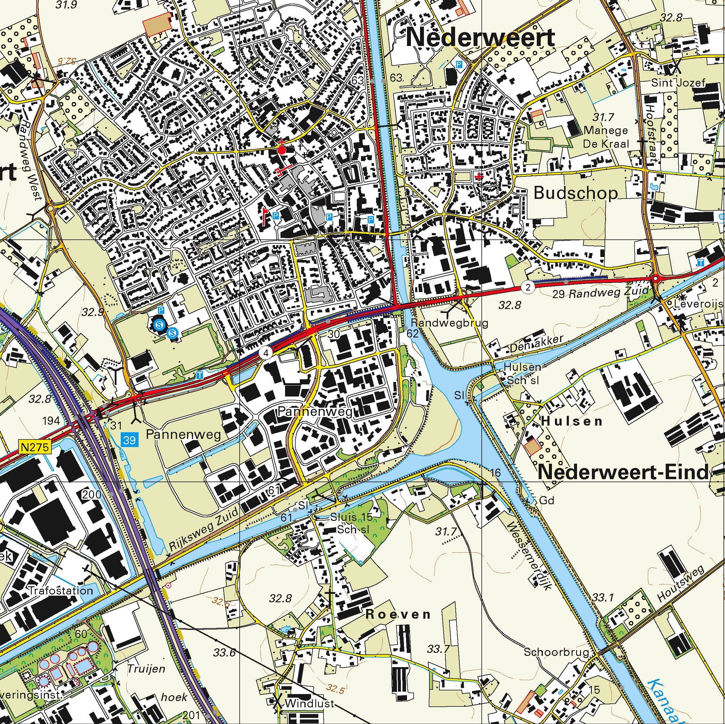 Topografische kaart schaal 1:25.000 (Helmond, Mierlo, Someren, Asten, Deurne, Weert, Maarheeze)