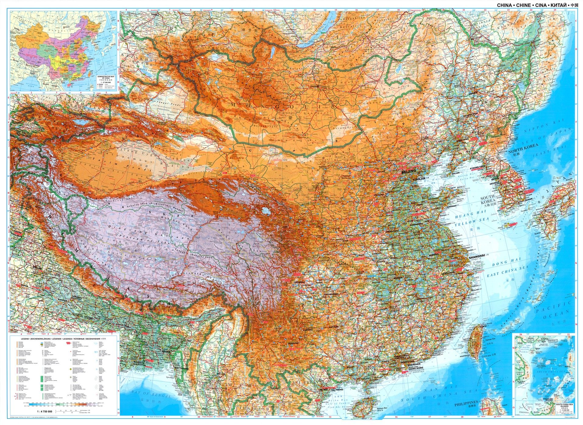 Landkaart China  Gizi 1:4.750.000