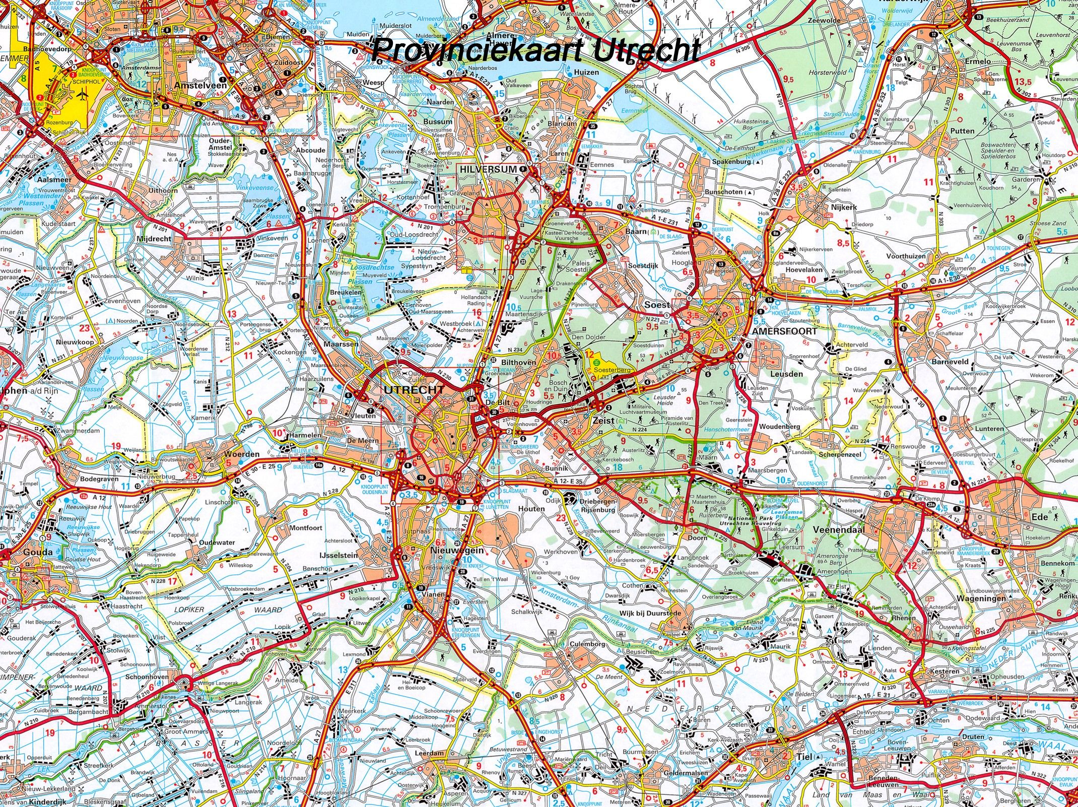 Provincie kaart Utrecht 1:100.000
