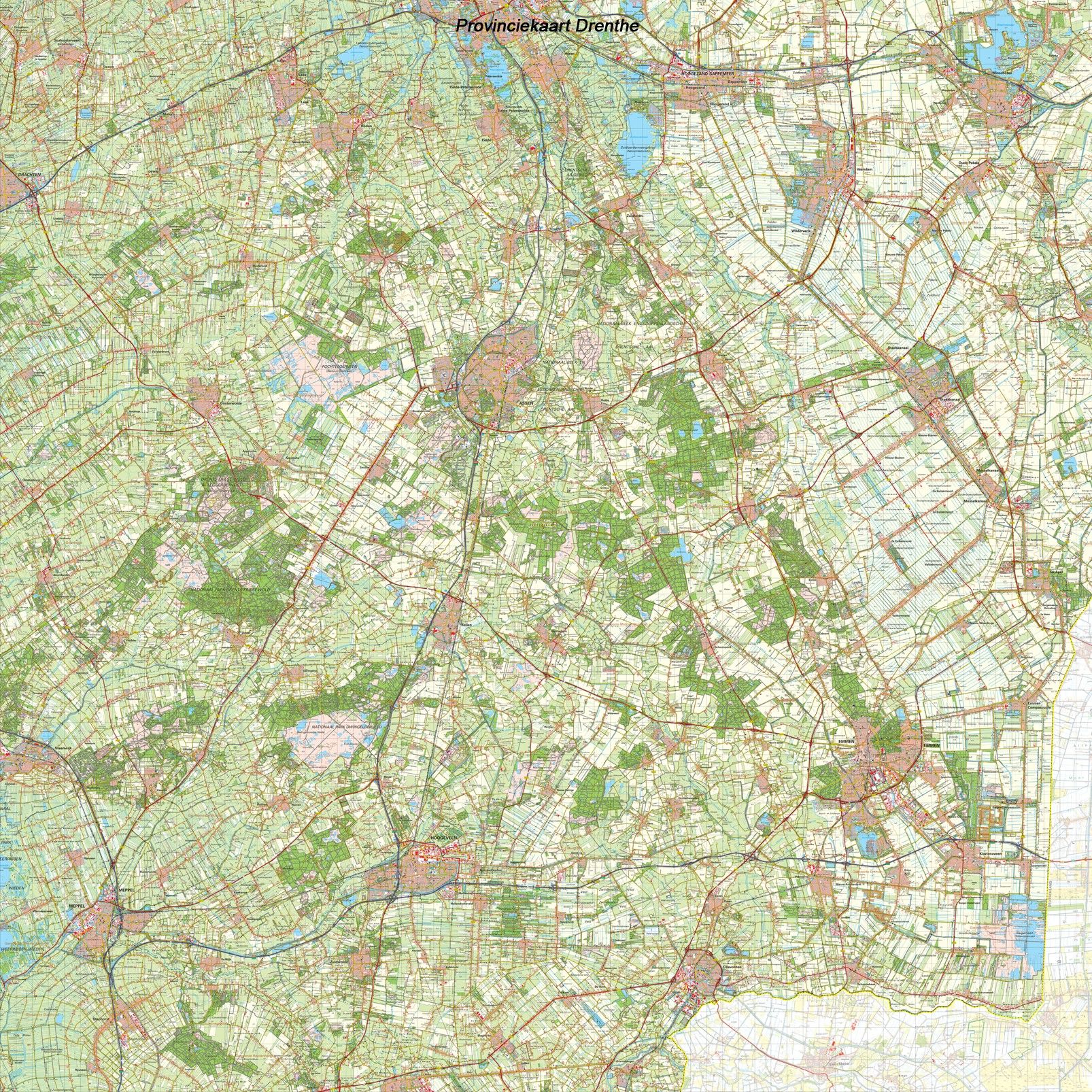 Provincie kaart Drenthe schaal 1:50.000