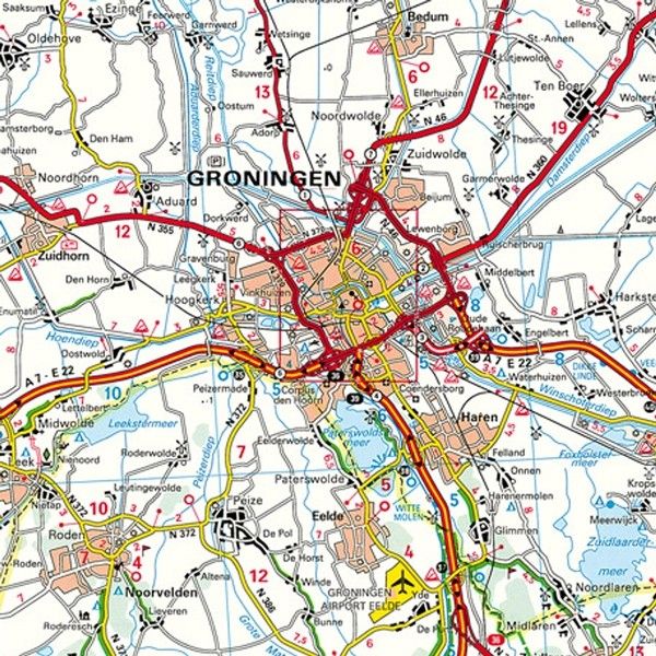 Provincie kaart Groningen 1:100.000