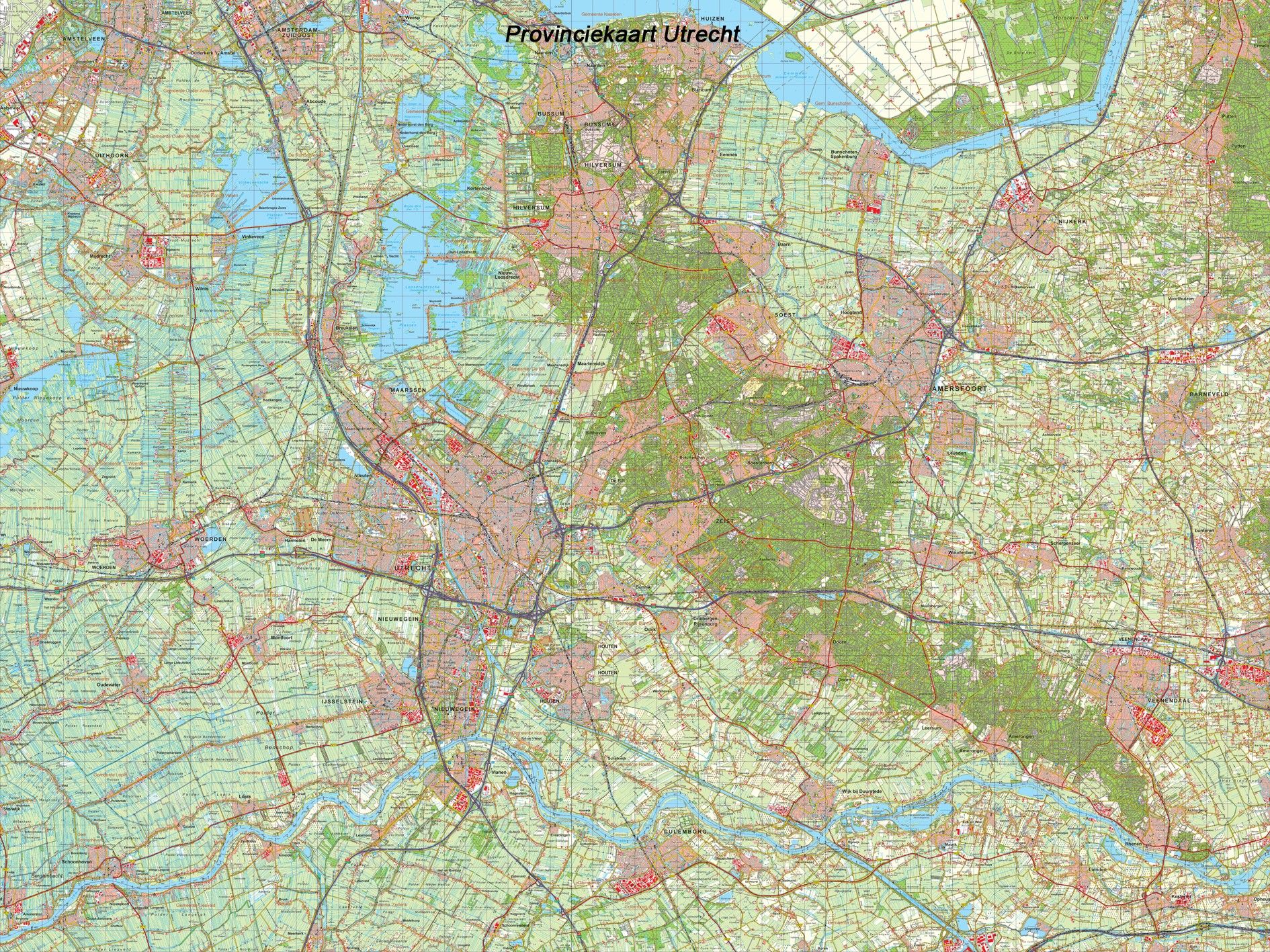 Provincie kaart Utrecht schaal 1:50.000