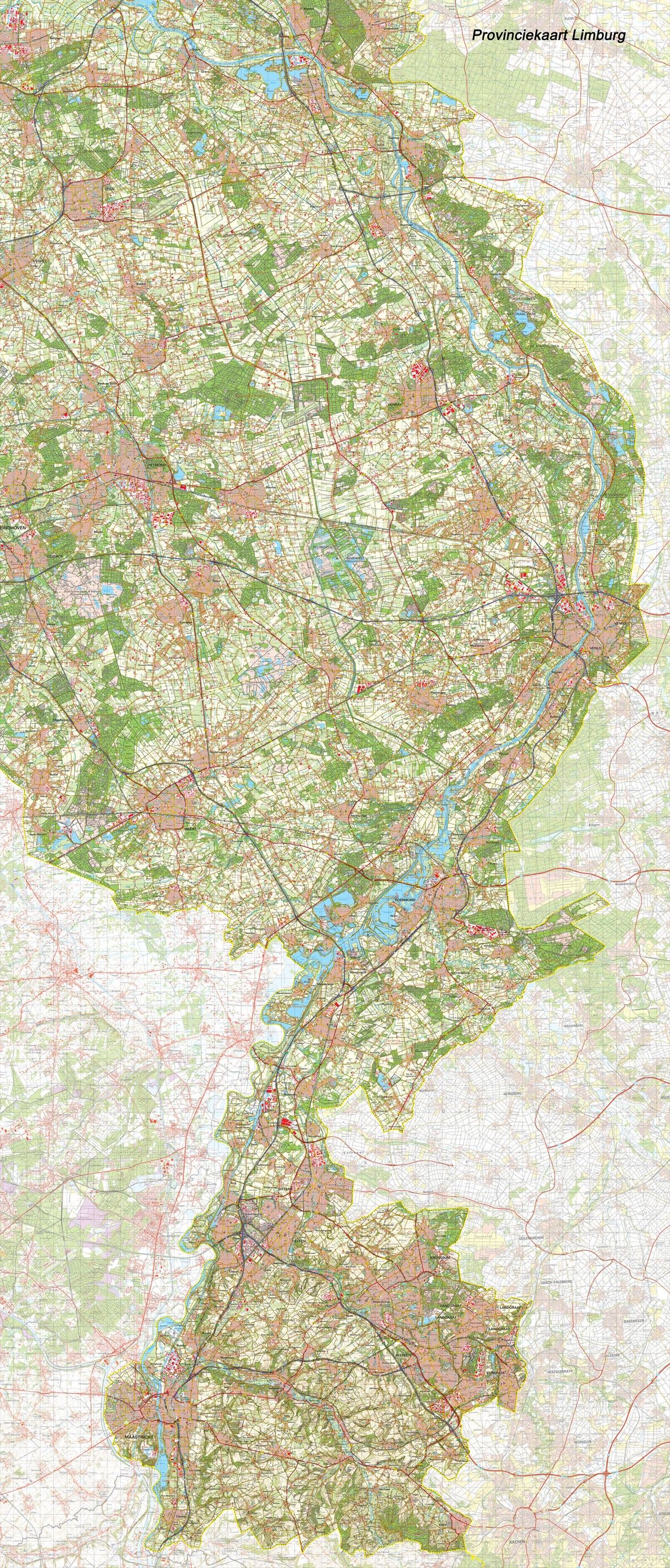 Provincie kaart Limburg schaal 1:50.000