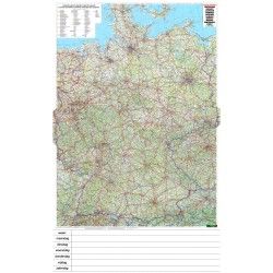 Landkaart Duitsland 1:700.000 met weekplanning  met plaatsnamenindex
