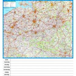 Landkaart Belgie Falk 1:250.000 met weekplanning  met plaatsnamenindex