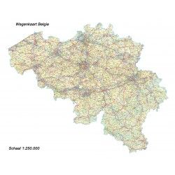 Landkaart Belgie  1:250.000 zonder buurlanden