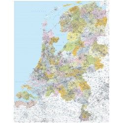  4-cijferige Postcodekaart Nederland 1:250.000