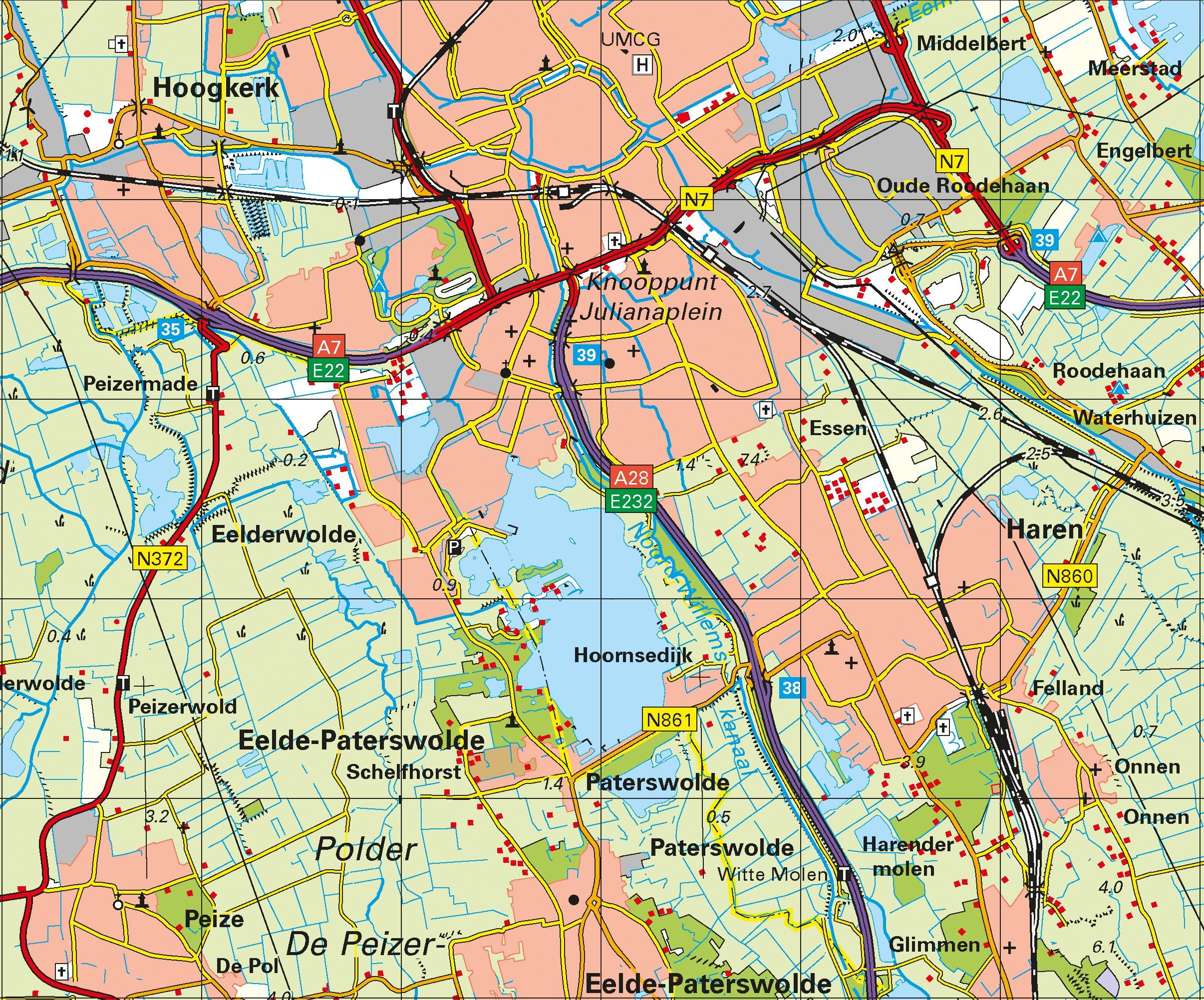 Topografische Provincie kaart Groningen 1:100.000