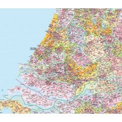 Postcodekaart Zuid-Holland 1:100.000