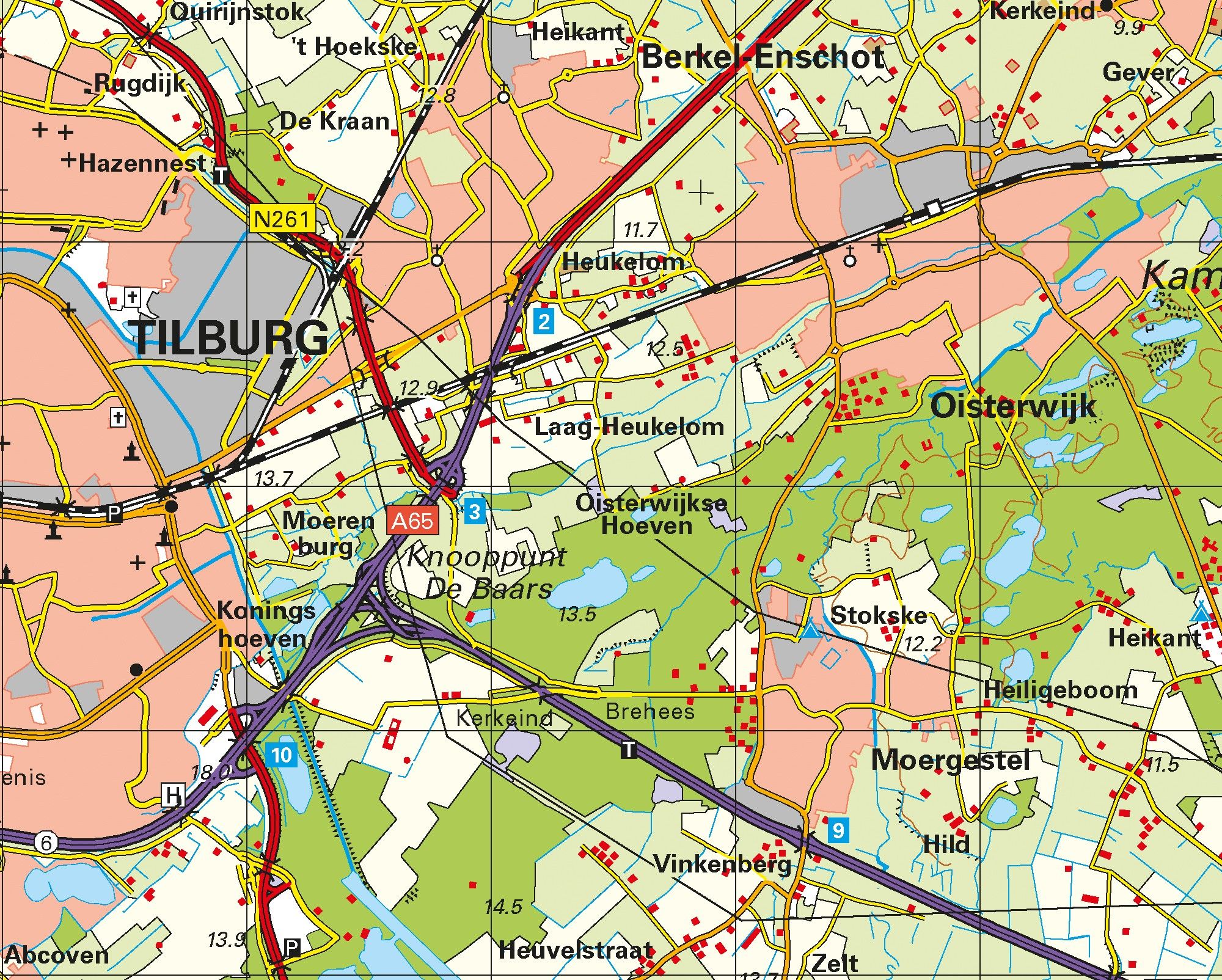 Digitale Provinciekaart Noord Brabant 1:100.000