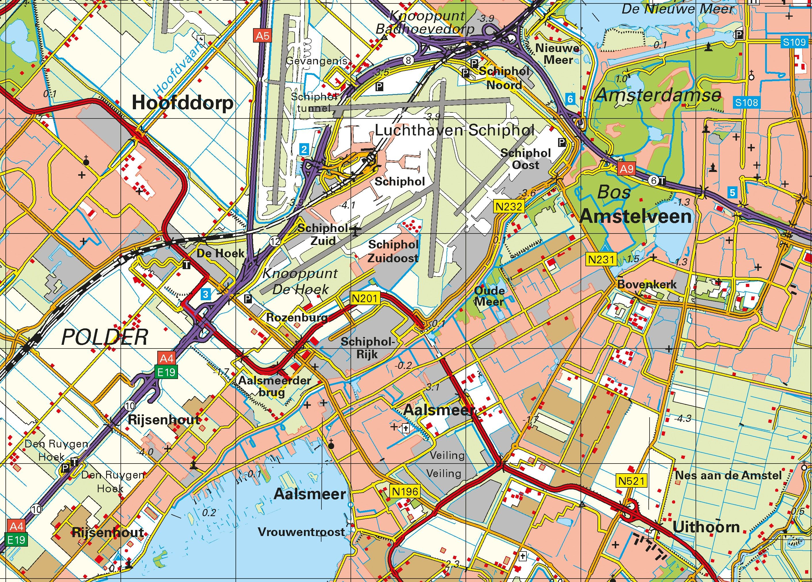 Digitale Provinciekaart Noord Holland 1:100.000