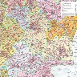 Postcodekaart Drenthe 1:100.000