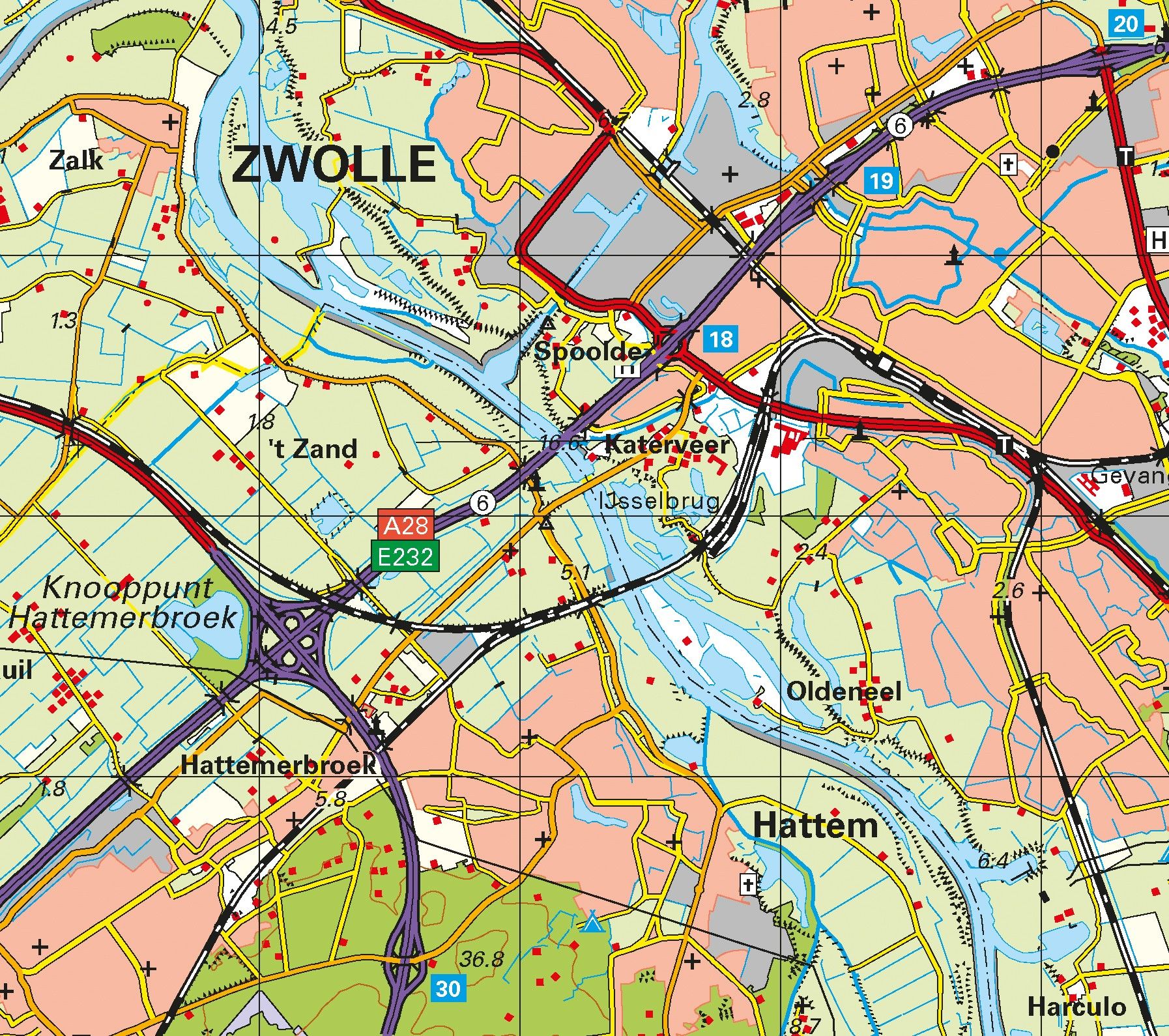 Digitale Provinciekaart Overijssel 1:100.000