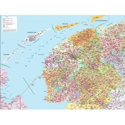 Postcodekaart Friesland 1:100.000