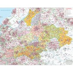 Postcodekaart Gelderland 1:100.000