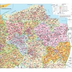Postcodekaart Groningen 1:100.000