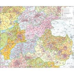 Postcodekaart Overijssel 1:100.000