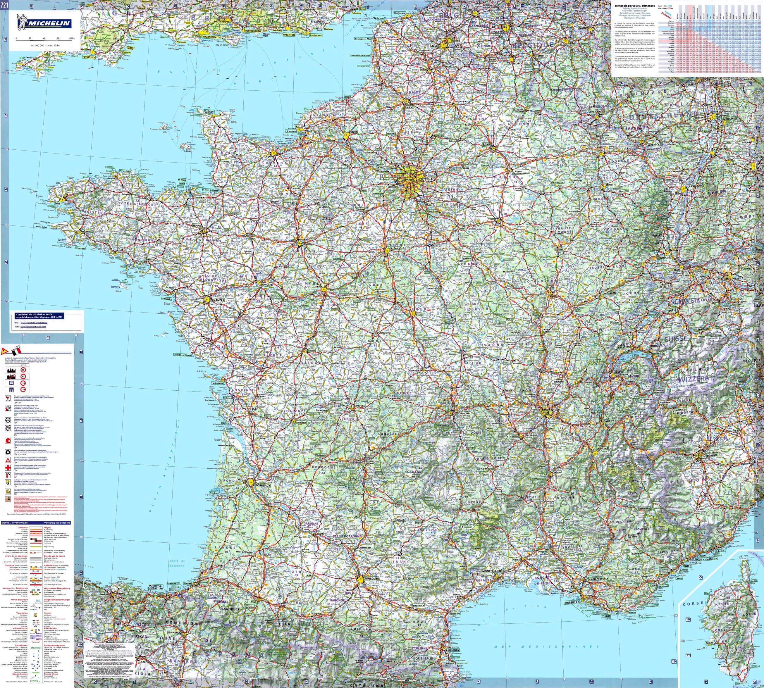Koop Landkaart Frankrijk 1:1.000.000 met plaatsnamenindex voordelig online bij