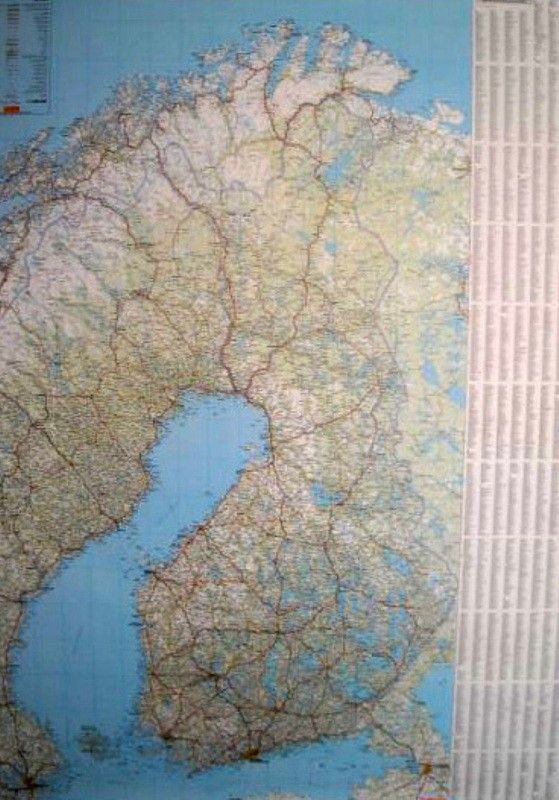 Landkaart Finland 1:1.000.000 met plaatsnamenindex