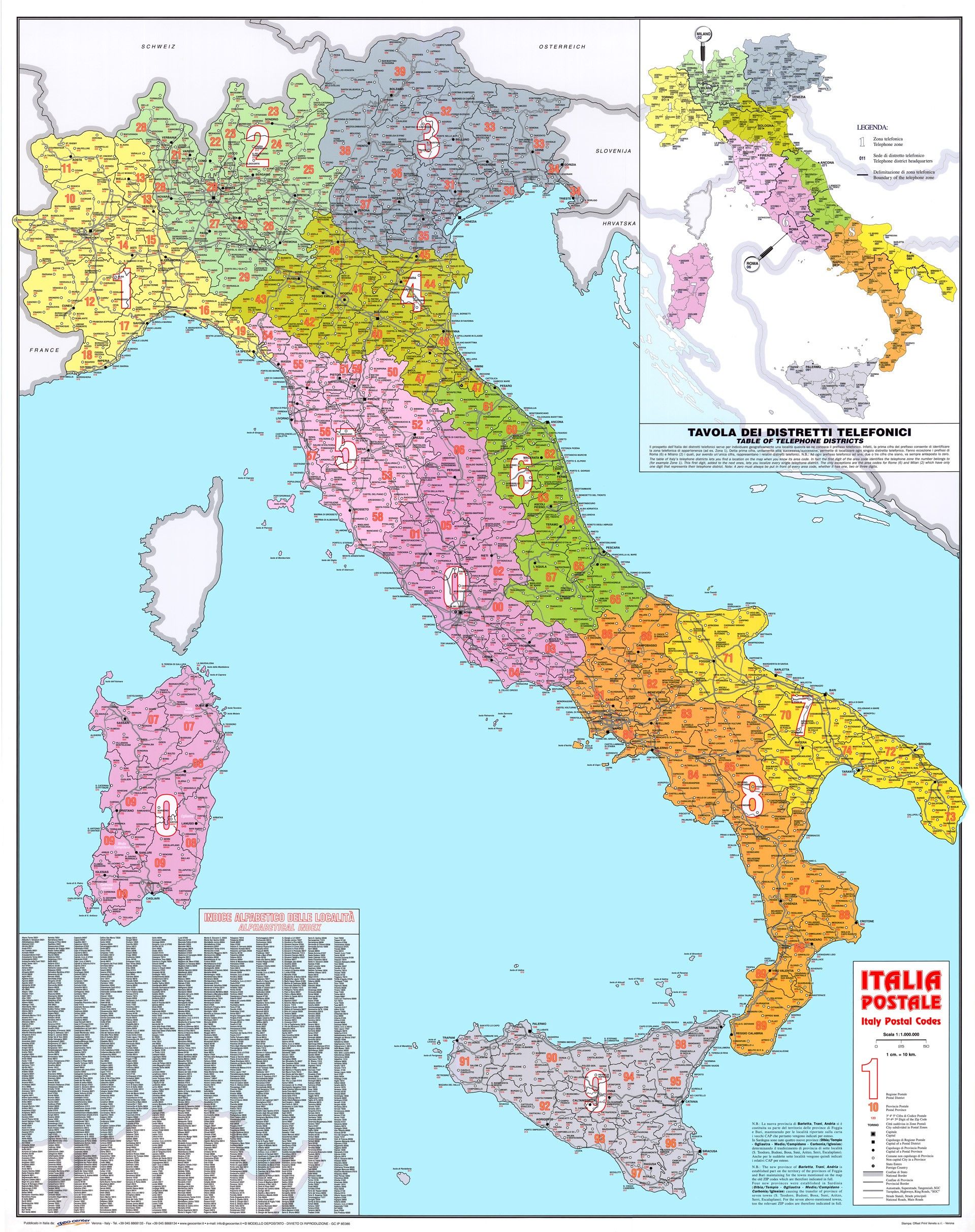 Postcodekaart Italië
