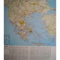 Landkaart Griekenland met plaatsnamenindex