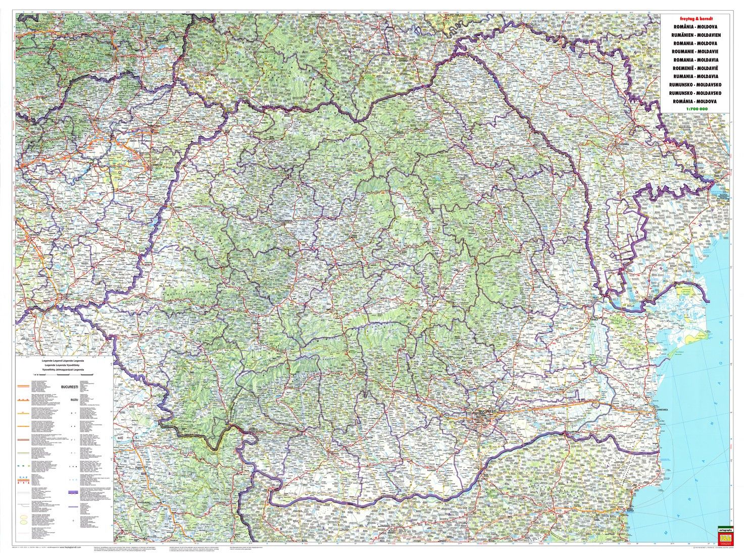 Landkaart Roemenie