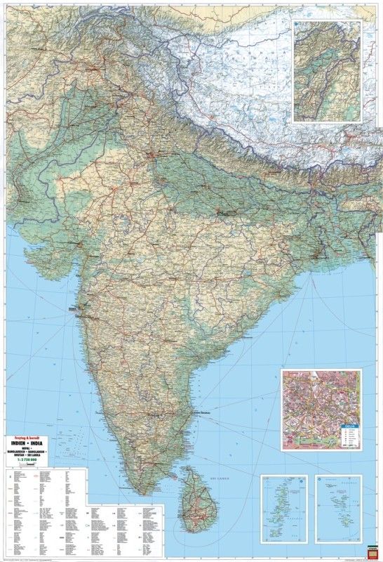 Landkaart India 1:2.750.000