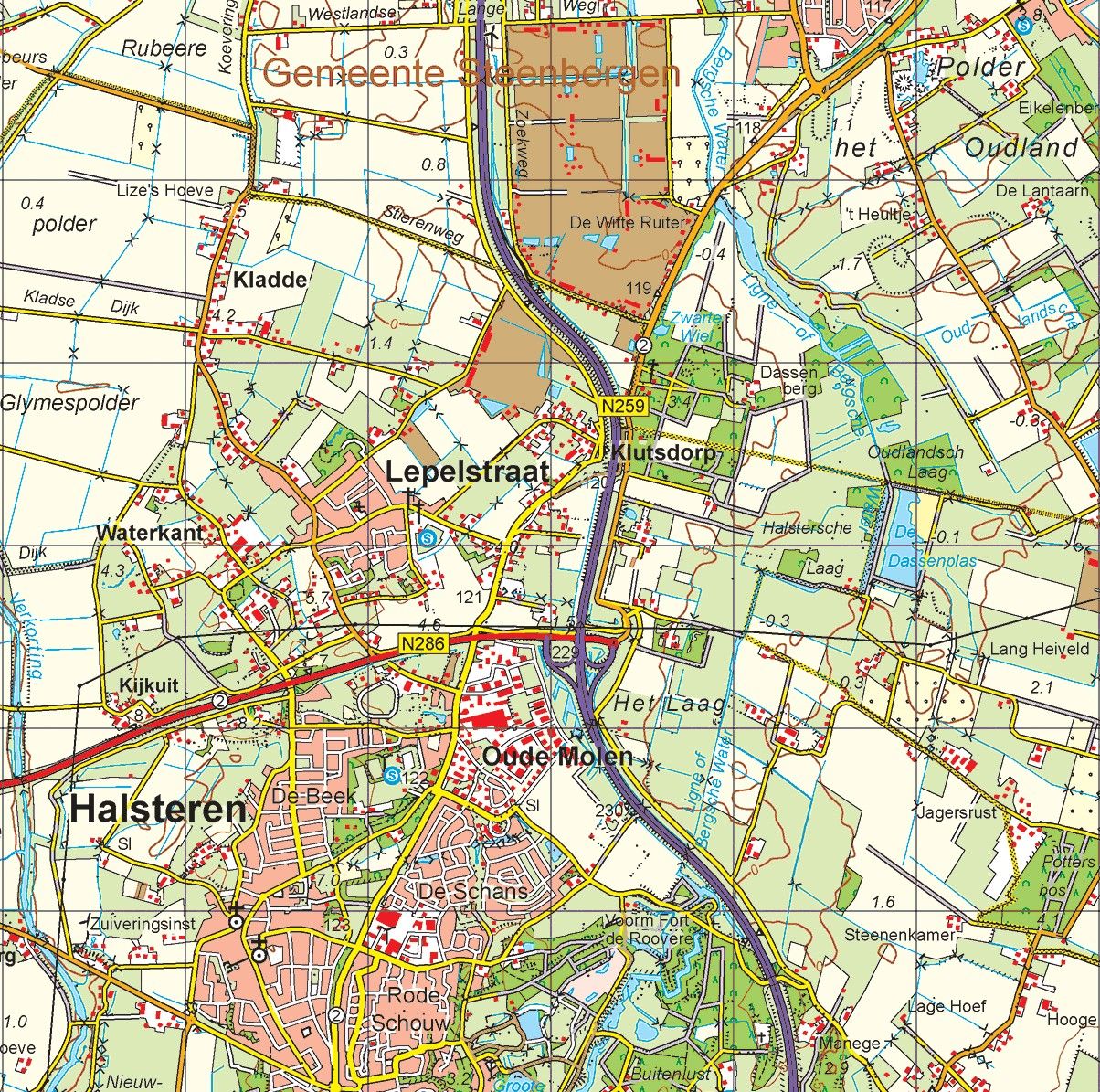 Provincie kaart Noord Brabant schaal 1:50.000