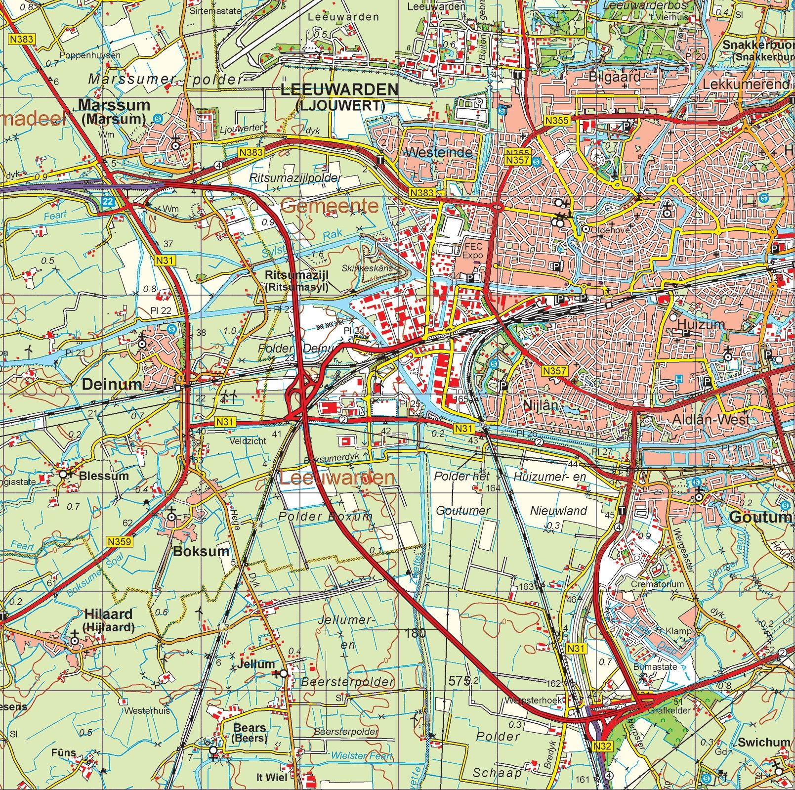 Provincie kaart Friesland schaal 1:50.000