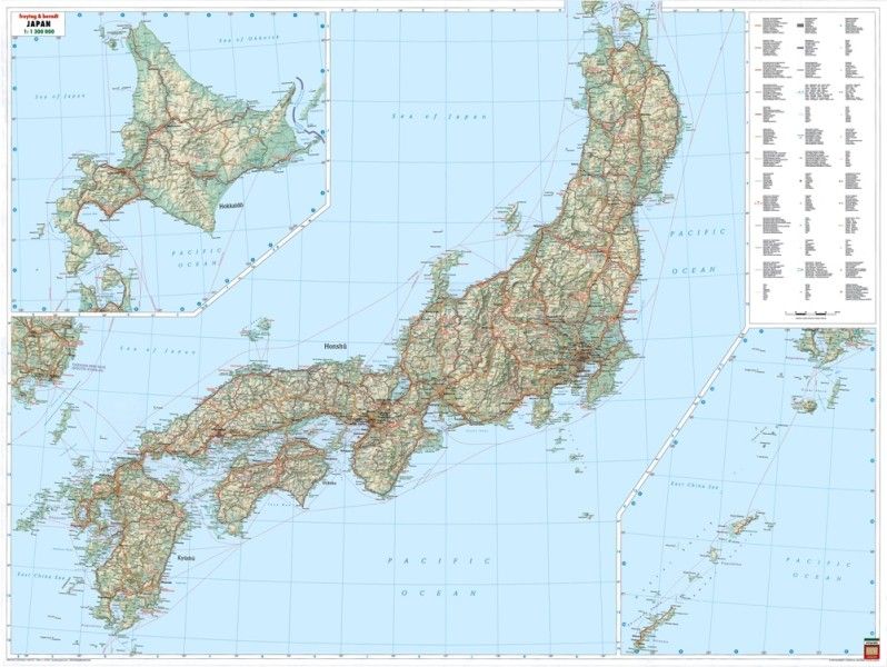 Landkaart Japan 1:1.300.000