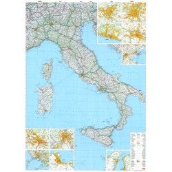 Landkaart Italie 1:1.000.000 met plaatsnamenindex