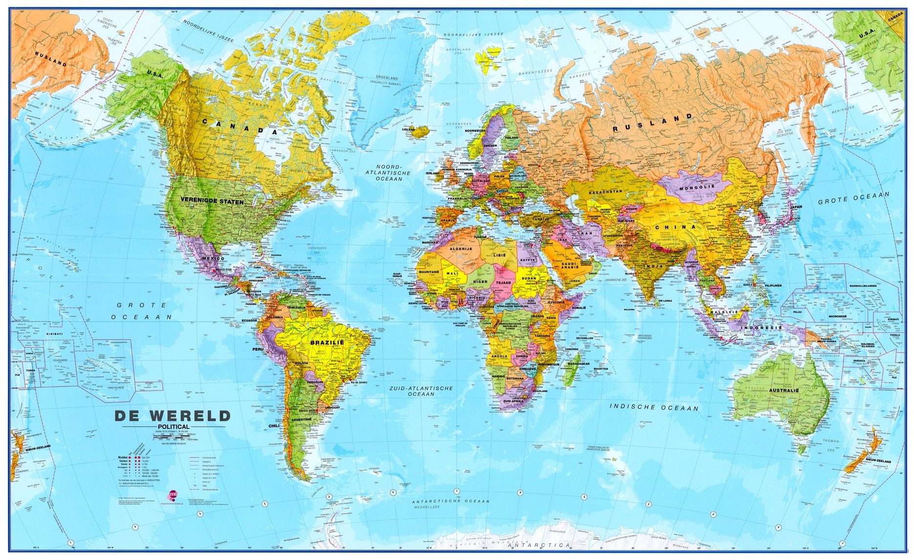 Koop Wereldkaart G Nederlandstalig Maps International Staatkundig voordelig COMMEE