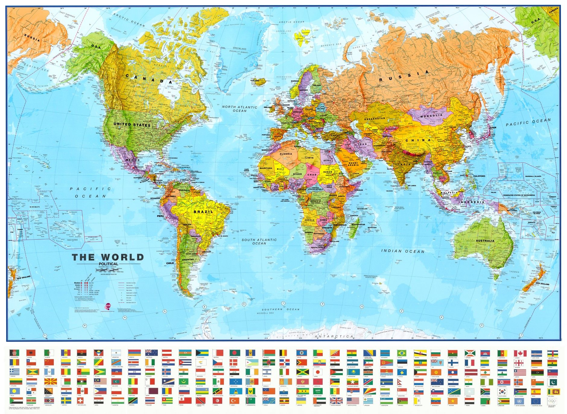 Wereldkaart K Engelstalig