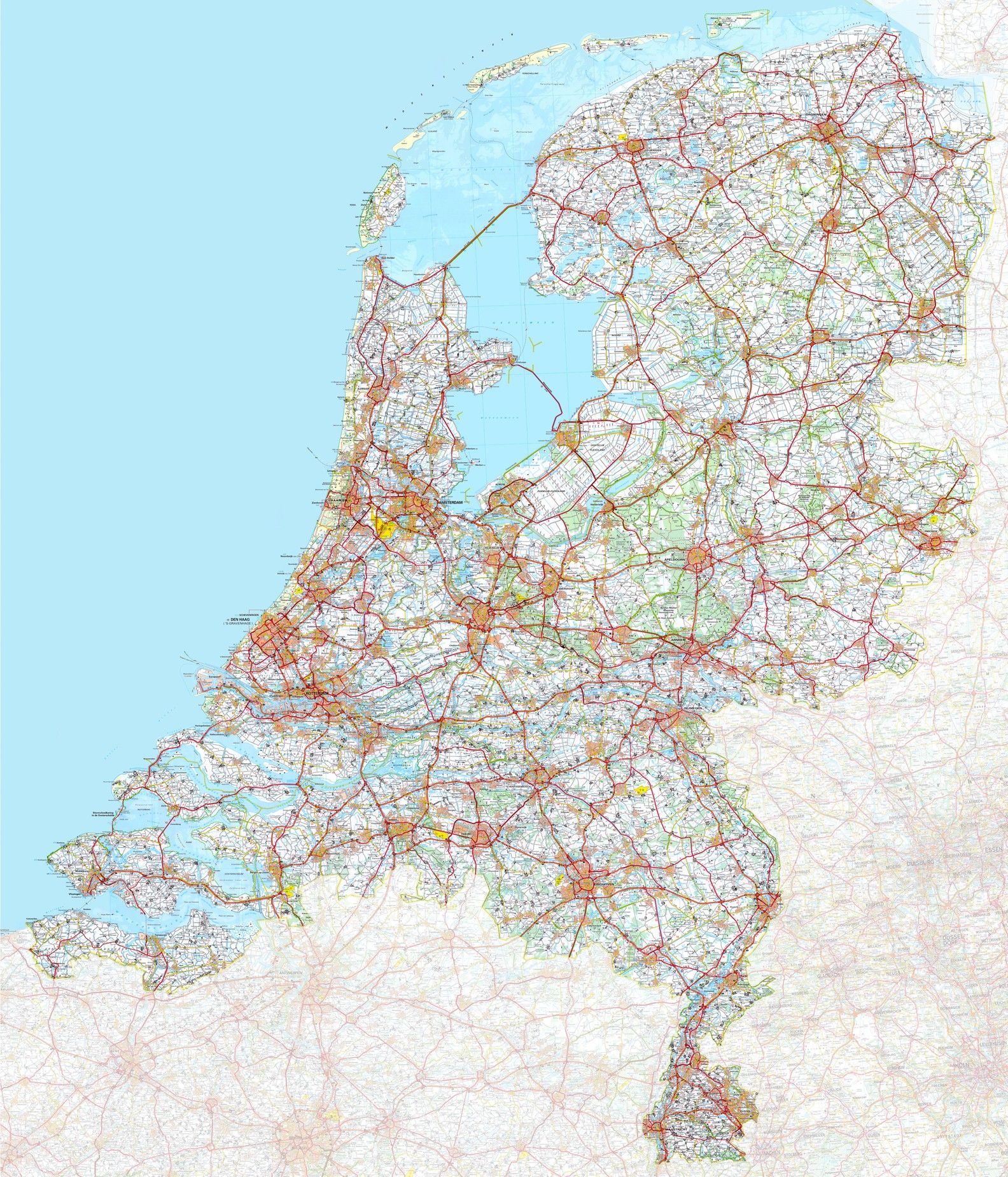 Landkaart Nederland Groot