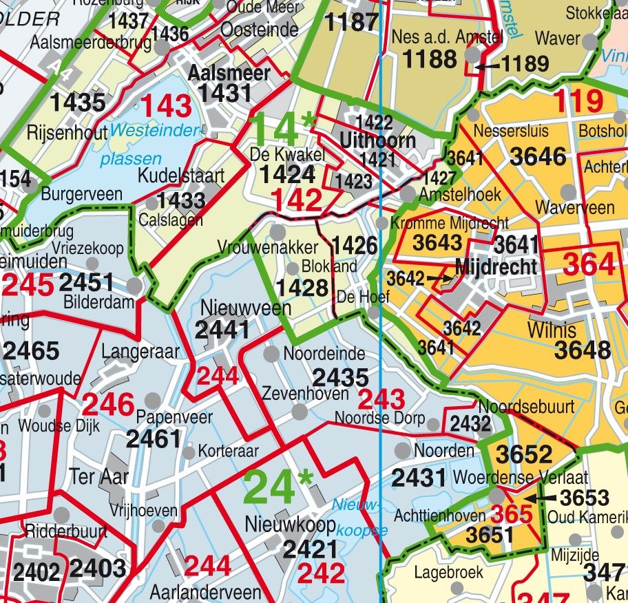 Digitale Postcodekaart Van Nederland 4 Cijferig 1250000 400dpi 