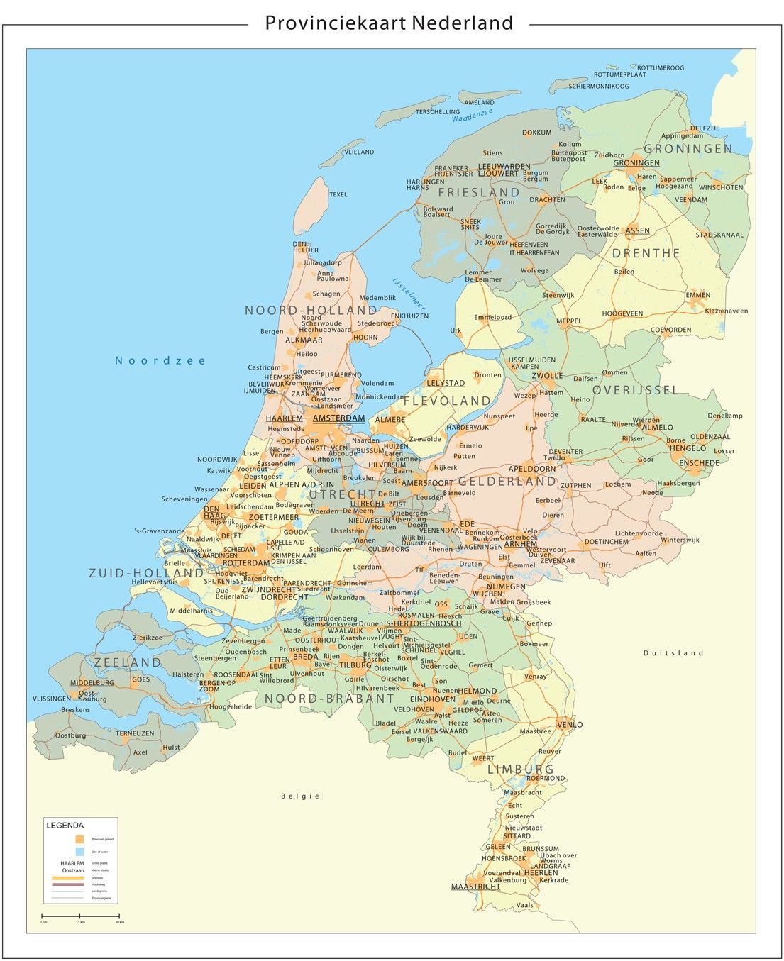 Provinciekart van Nederland 1:250.000 400dpi