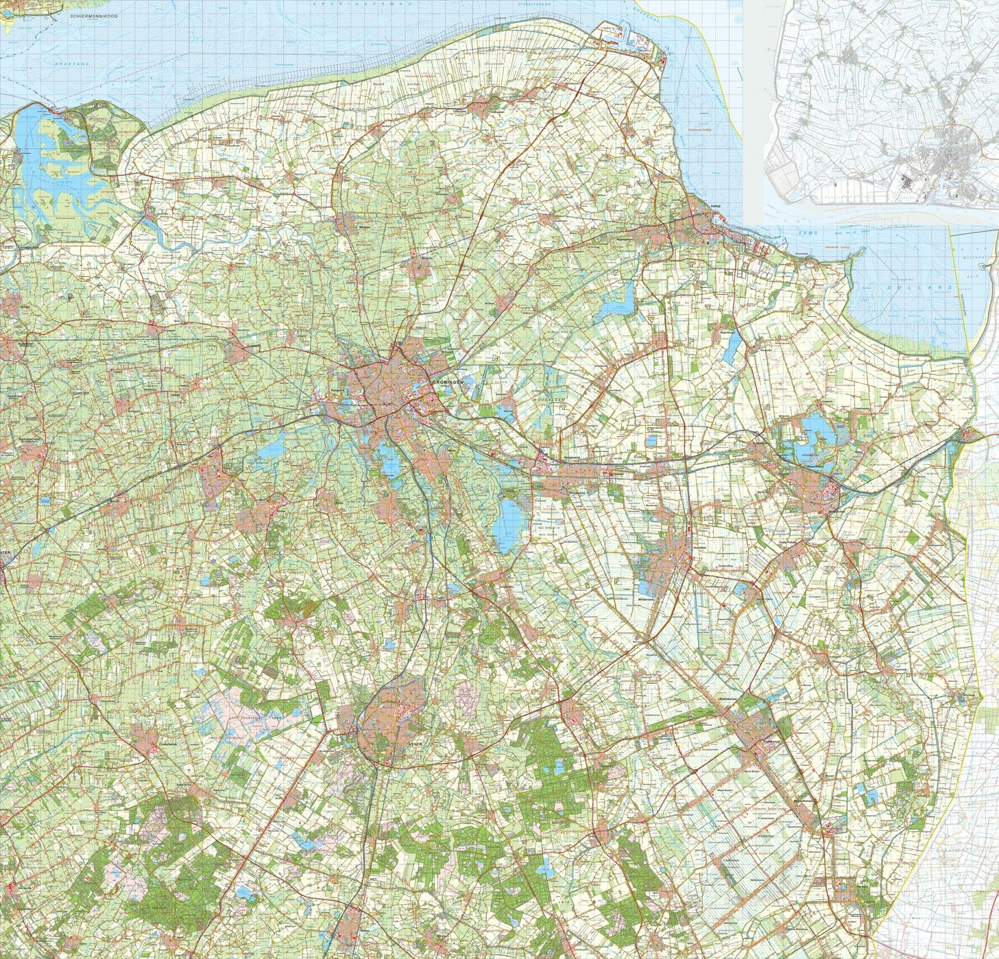 Digitale Provinciekaart Groningen 1:50.000